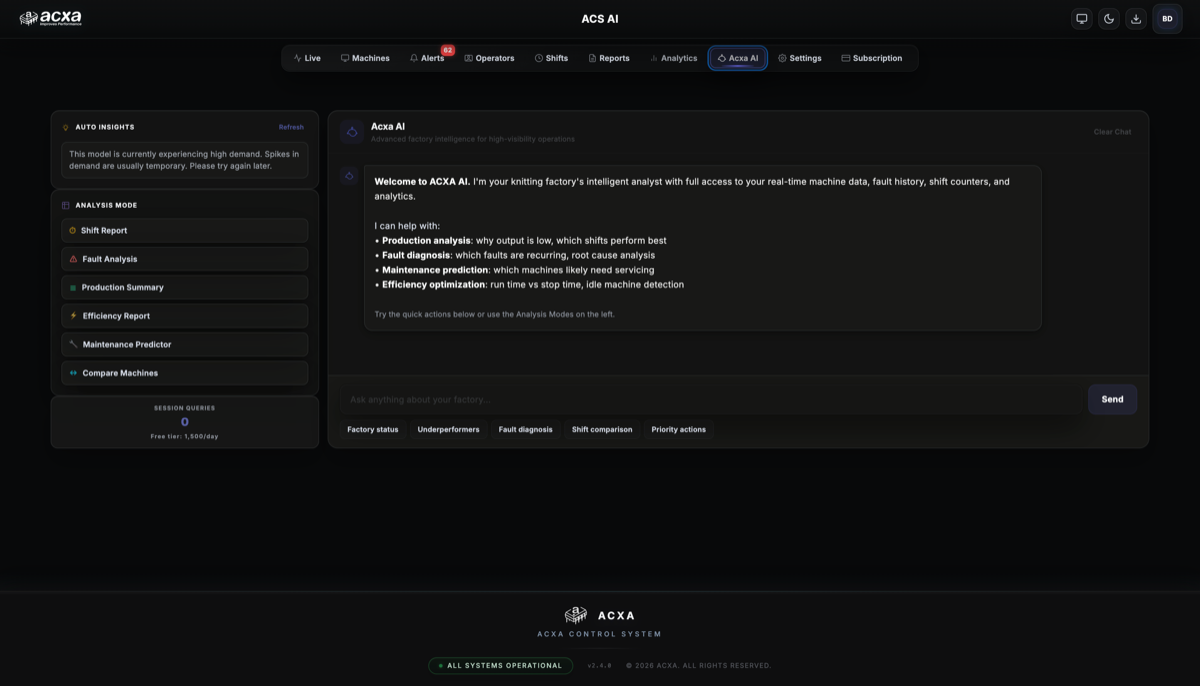 ACXA Dashboard screen 5
